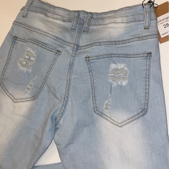 MEN’S slim straight jeans Rose embroidered 28 NWT - Picture 6 of 11